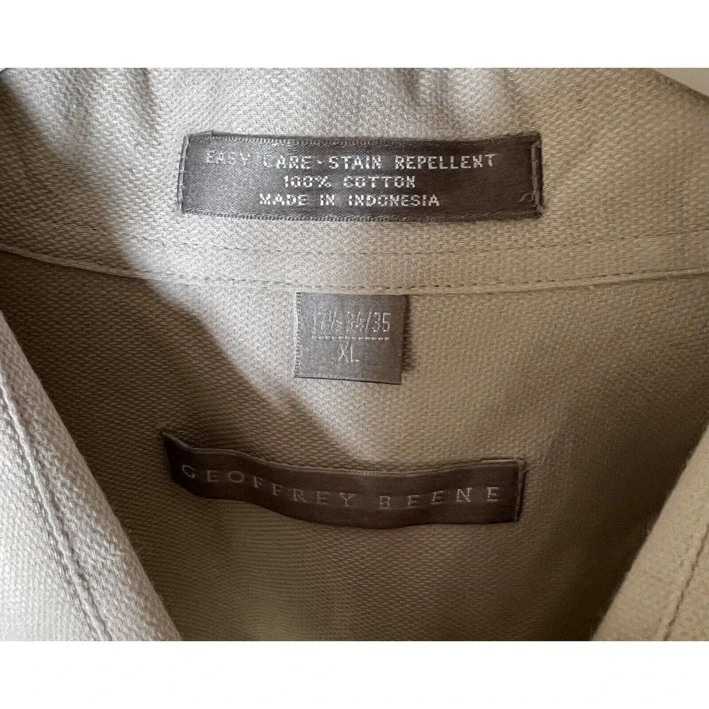 Geoffrey‎ Beene Stain Repellent Button Up Dress Shirt Mens XL Chest Pocket